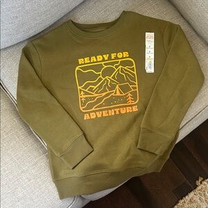 Ready For Adventure Olive Green Graphic Sweatshirt